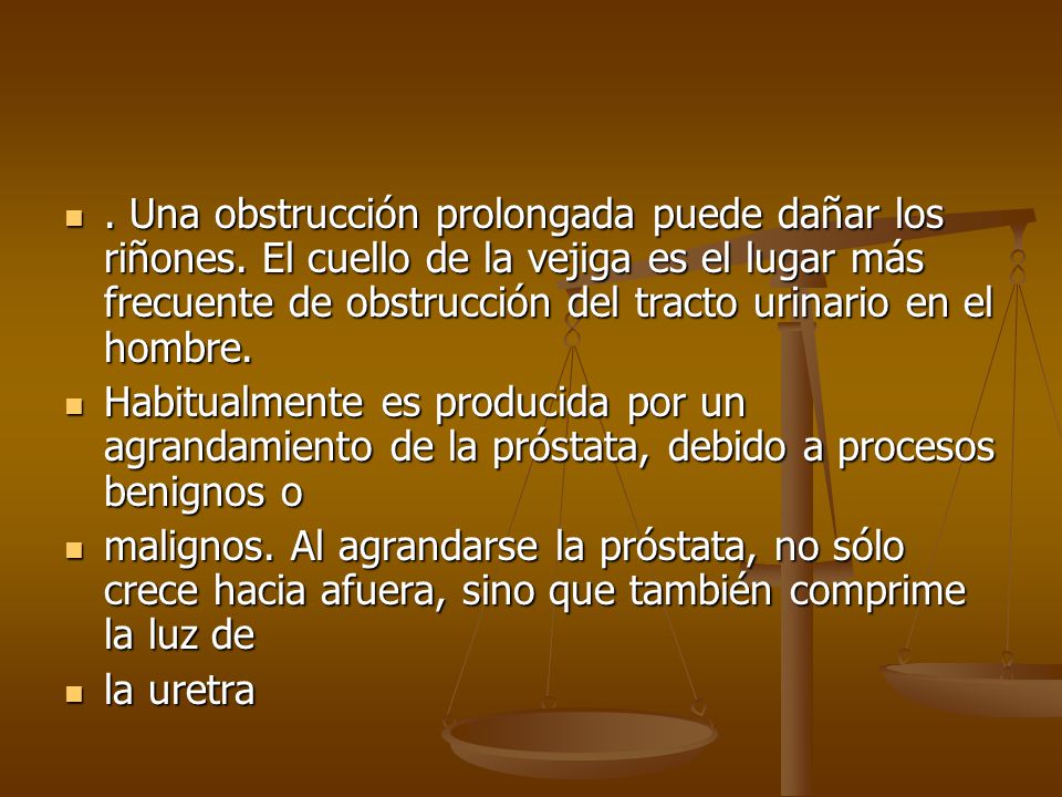 obstrucción de la próstata del cuello de la vejiga